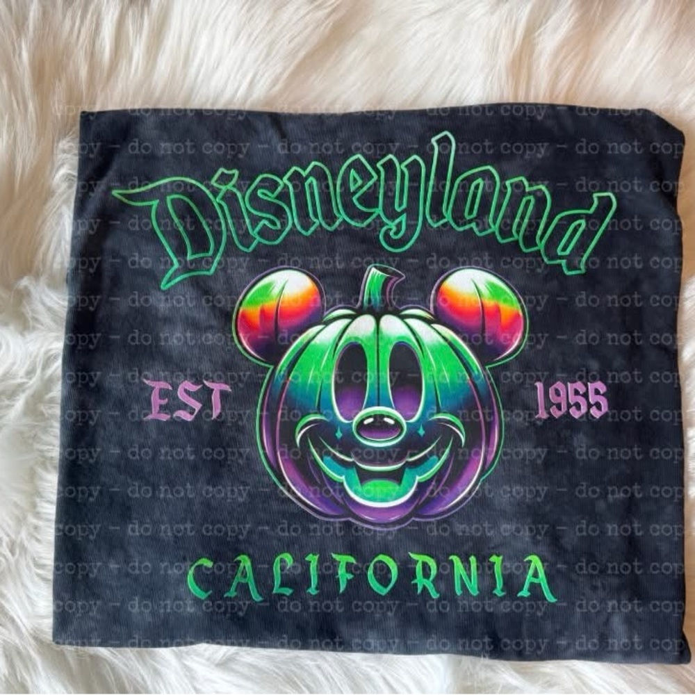Disneyland L Black Crystal Wash Halloween Tee